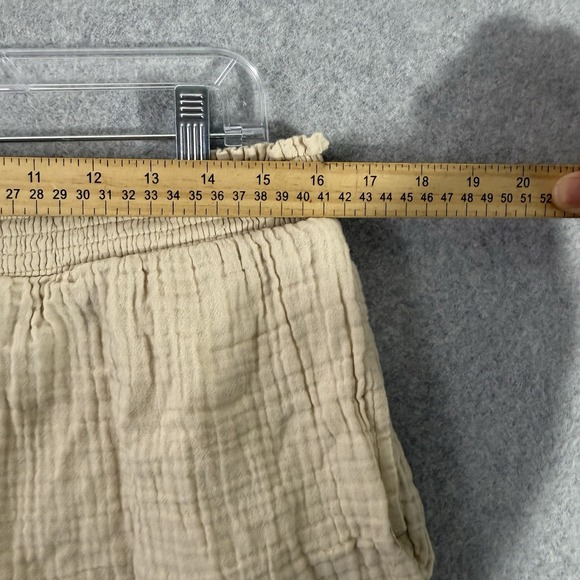 Aerie shorts womens XL gauze cotton slub beige ivory - Picture 4 of 7
